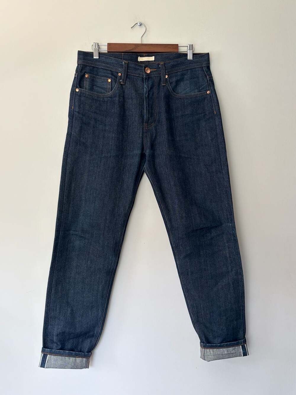 The Unbranded Brand UB601 Relaxed Tapered 14.5oz Selvedge Denim Jeans Size 31